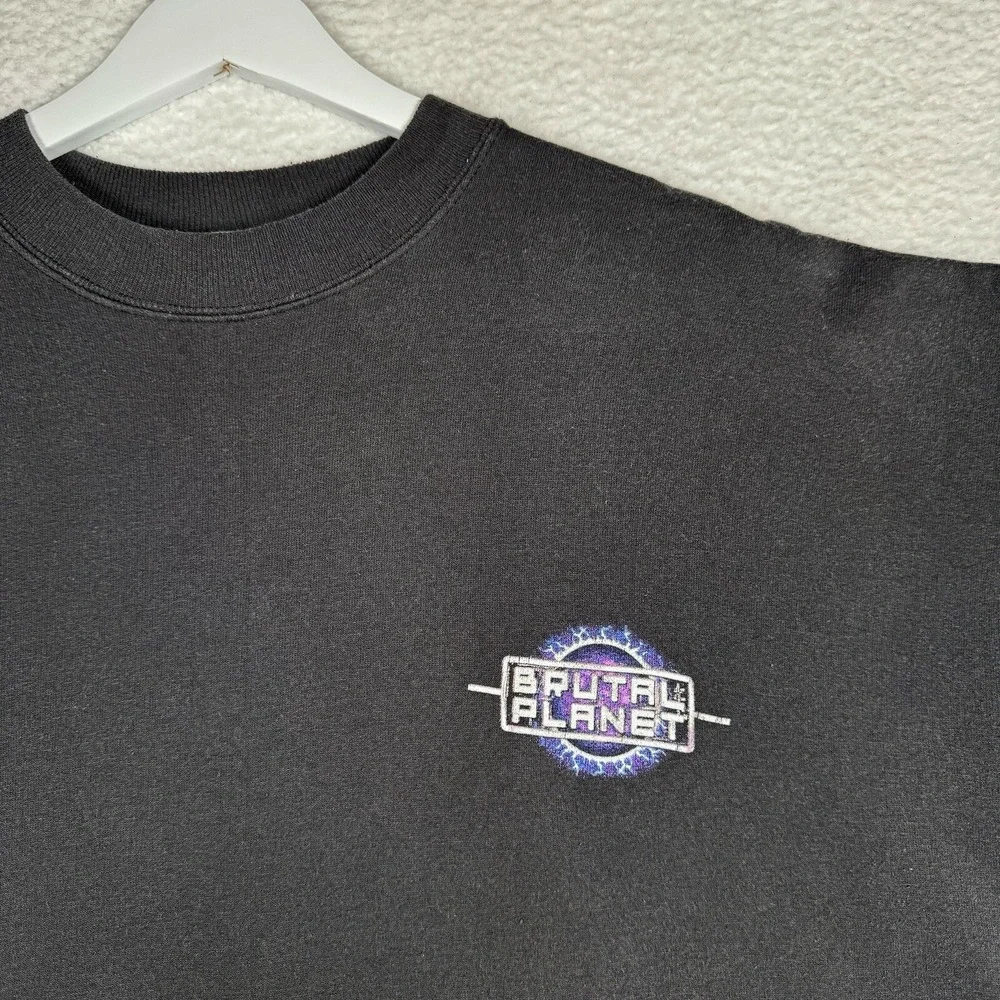1999 Six Flags Fright Fest Alice Cooper's Brutal Planet XL Sweatshirt - Faded